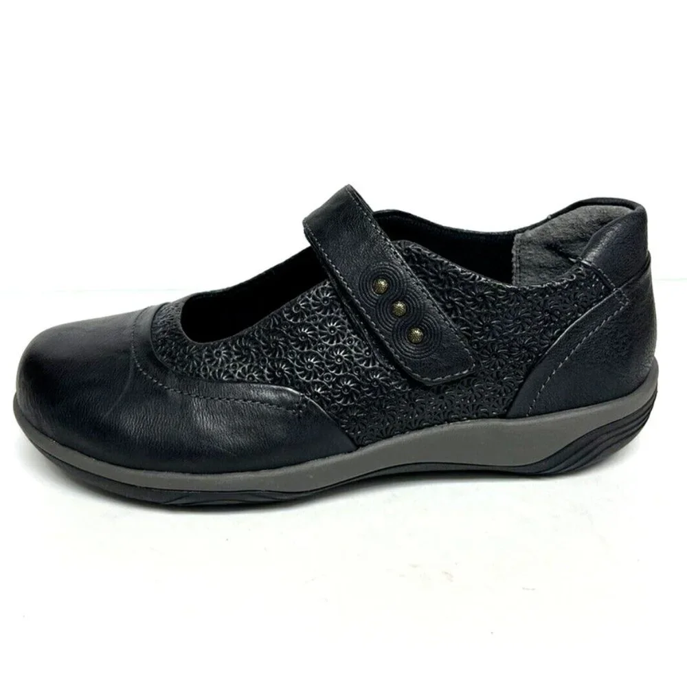 Halsa Womens Aloe Mary Jane Flat Navy Size EU38.5 W US8.5